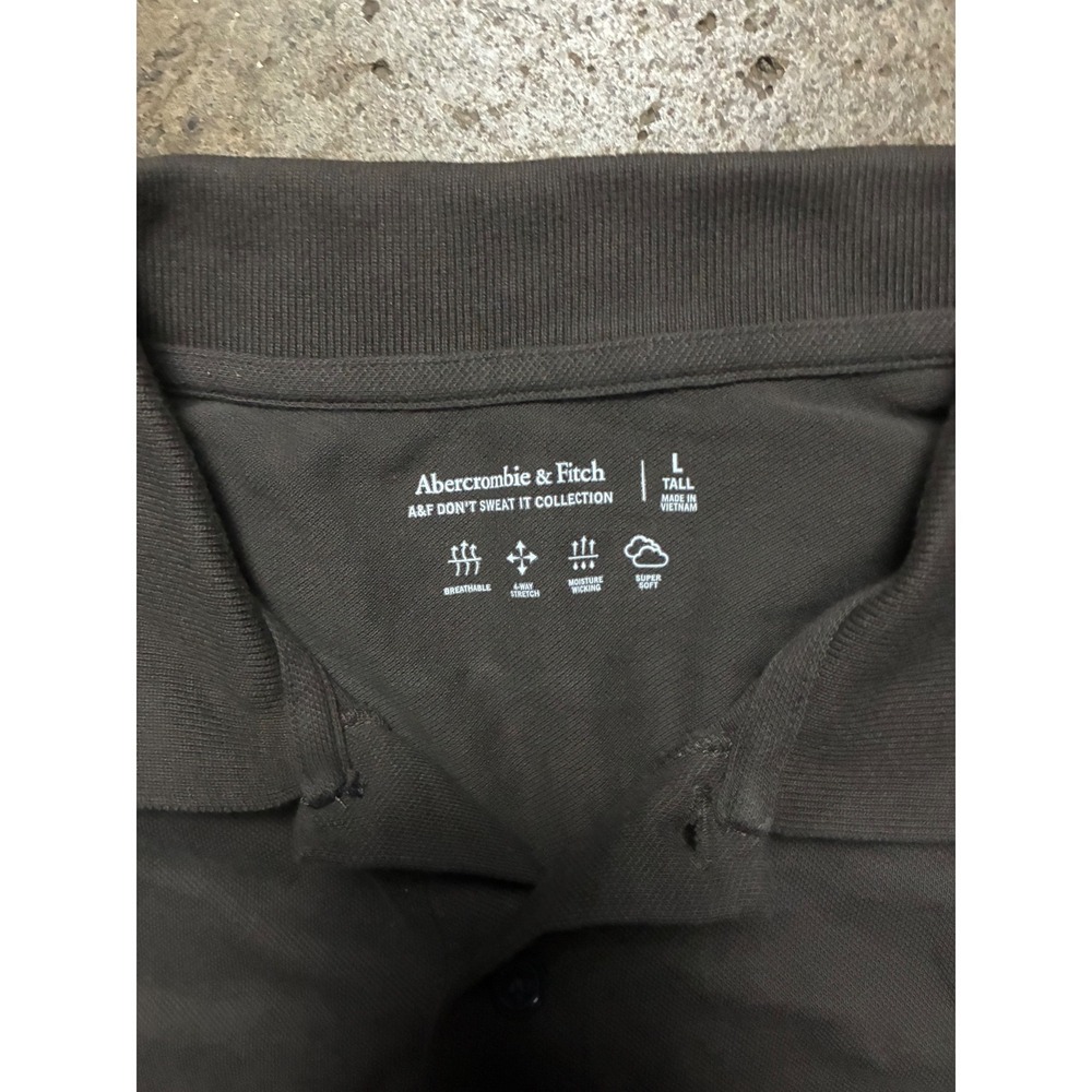Abercrombie & Fitch Mens Large Tall Grey Dont Sweat It Performance Polo Shirt - Picture 5 of 6
